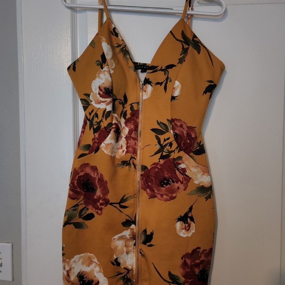 Mini Yellow Floral Dress